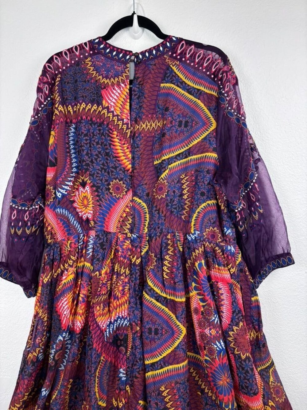 Anthropologie womens 18W Maren embroidered maxi dress purple multicolor bohemian - Picture 12 of 14